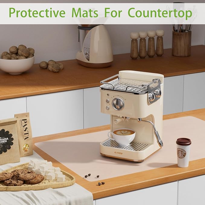 Large Silicone Mats for Kitchen Counter: 2Pcs Heat Resistant 14" x 20"(1mm) | Clear Silicone Sheets for Countertop Protector - Translucent Thin Grip Non-Slip Non-Stick Easy to Cut Baking Mat for Pastry