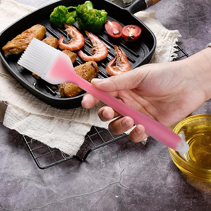4 Piece Set Silicone Applicator Brush Grill Brush Heat Resistant Oil Seasoning Brush Cooking Silicone Non-stick Cake Bread Cream Applicator Pastry Brush Suitable for Kitchen Tableware