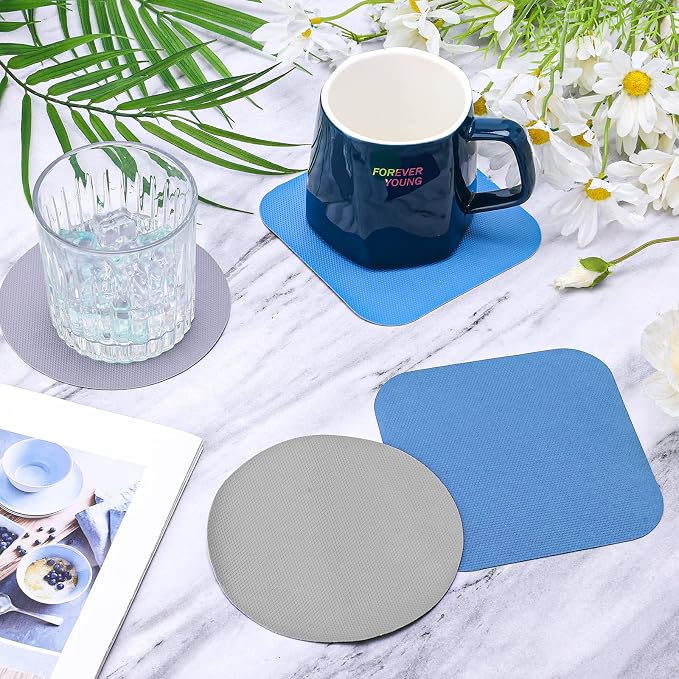 LUTER 4pcs Jar Opener Gripper Pad for Seniors with Weak Hands, Rubber | Multi-function Silicone Bottle Opener Lid Cap Rubber Gripper Pads Kitchen Coasters Gadgets, Blue, Gray