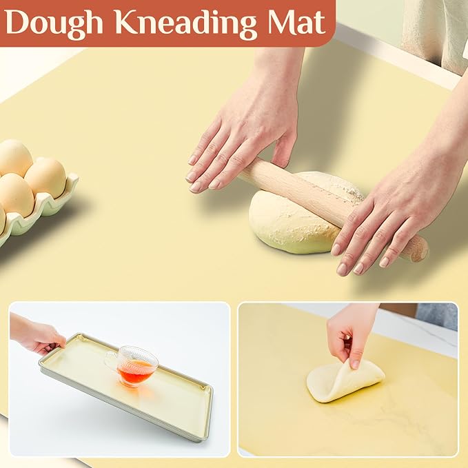 GTJ Silicone Baking Mat Roll, Reusable Baking Sheet Liners, 16 in x 10 ft | Free Cut to Size, Food-Grade, Non-Stick, Non-Slip, For Dough, Pastry, Air Fryer, Freeze Dryer, Oven Pan, Kitchen Counter