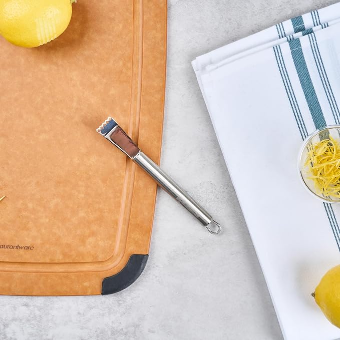 Restaurantware Stainless Steel Citrus Zester - German Standard Lemon Zester Bar Tool with Precision Blades, Dishwasher Safe - Fruit Zesting Peeler Tool for Cooking, Baking, Cocktails
