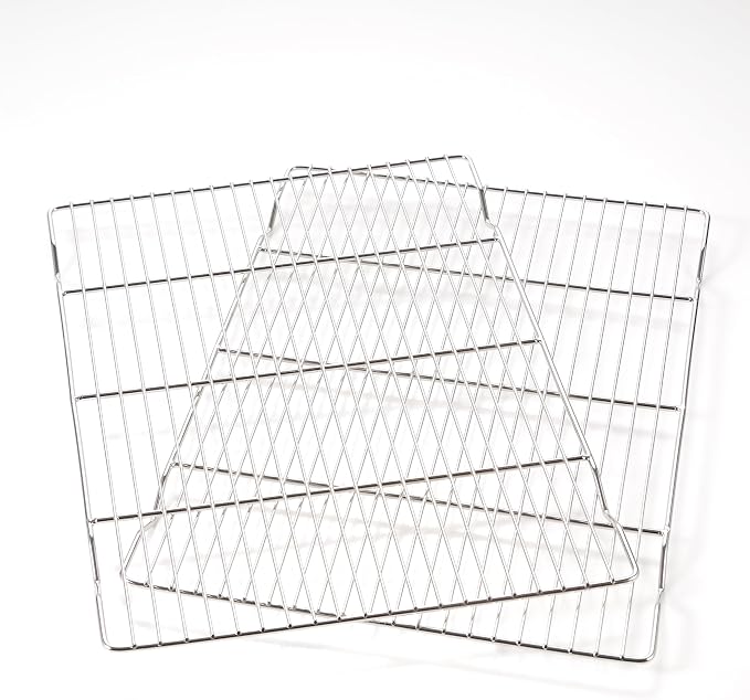 2-Pack Cooling Racks for Baking, 10x15 Inch, Heavy Duty Stainless Steel Wire Cookie Rack Fits Half Sheet Pan, Oven Safe Cooling Rack Set, Dishwasher Safe & Non-Toxic