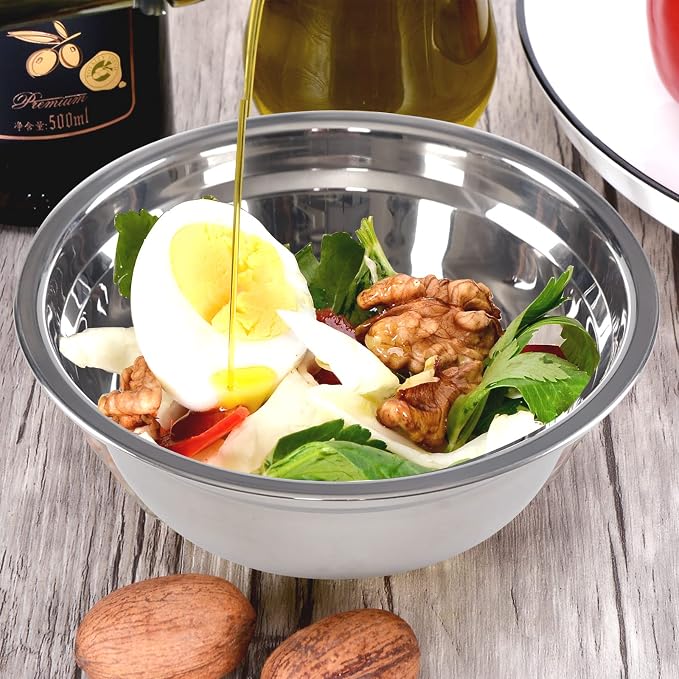 4 Packs Stainless Steel Mixing Bowls, Serving Bowls, 8.66 Inches