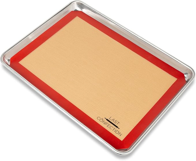 Last Confection Silicone Baking Mat - Set of 2 Non-Stick Half Sheet (11-5/8" x 16-1/2") Professional Food Safe Tray Pan Liners