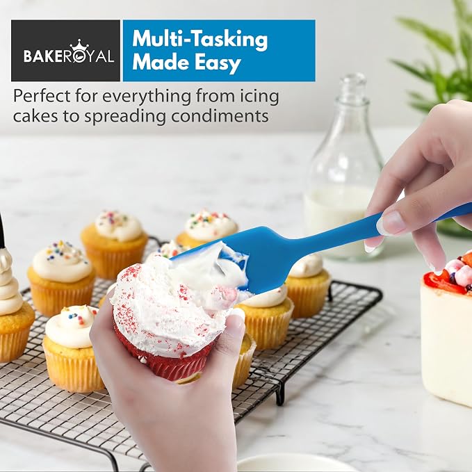 BakeRoyal Silicone Spatulas Set - Blue