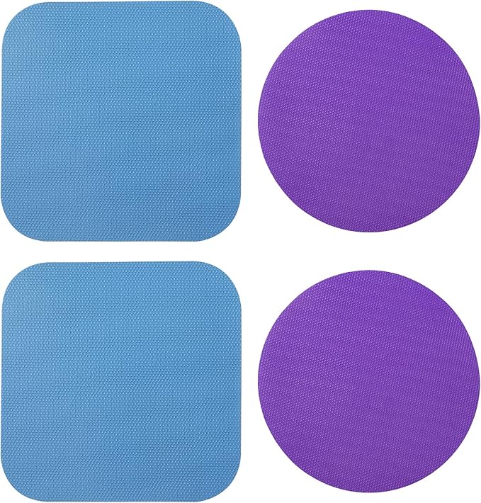 LUTER 4pcs Jar Opener Gripper Pad for Seniors with Weak Hands, Rubber | Multi-function Silicone Bottle Opener Lid Cap Rubber Gripper Pads Kitchen Coasters Gadgets, Blue, Purple