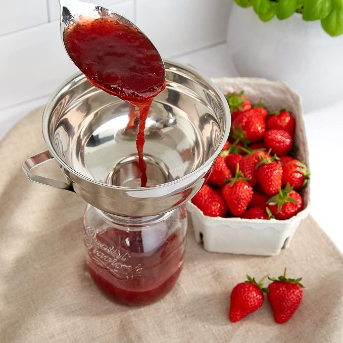 KitchenCraft Home Made Jam Funnel, Traditional, Stainless Steel, 14.5 cm
