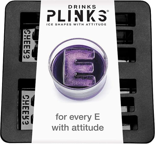 DRINKSPLINKS Custom Letter E Ice Cube Molds. Monogram Ice Cube Mold with Initials. Large Monogrammed Silicone Trays for Bourbon, Whiskey and Cocktails. Fun, Customized Gifts for Men and Women.