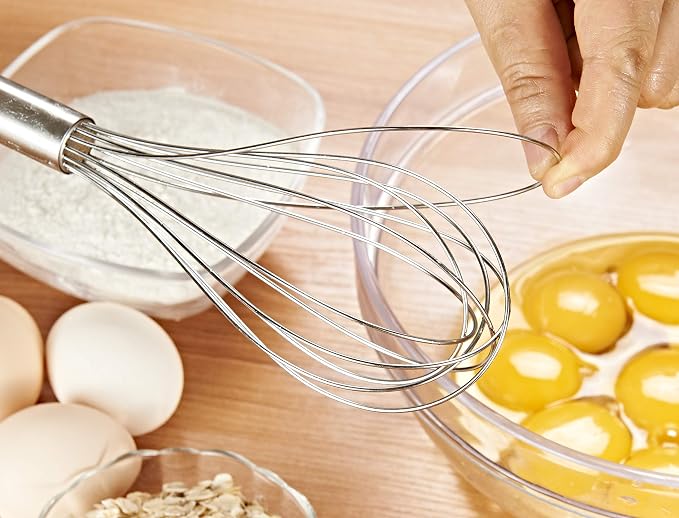 Stainless Steel Wire Whisk Set – 3 Pack, 10 Inch Balloon Whisk