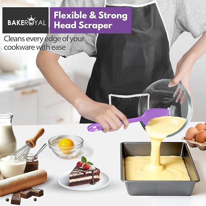 BakeRoyal Silicone Spatulas Set - Purple