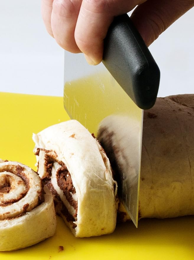 Cestari Dough Scraper Bench Knife: Professional Quality Heavy Duty Stainless Steel Bench Scraper, Chopper, Cutter - Perfect for Pastry, Nuts, Herbs, Chocolate, Pizza Dough, Soap, Bread Baking