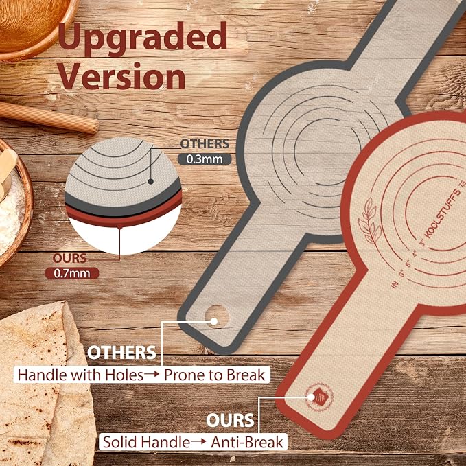 Koolstuffs Silicone Bread Sling for Dutch Oven, 2 Pack Oval & Round | Nonstick, Reusable and Easy to Clean, Sourdough Tools & Baking Supplies, Oval and Round, Red