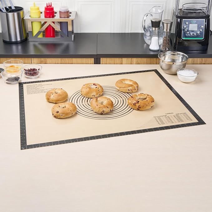 Restaurantware Non-Stick Baking Mat - 1 Count 23.6 x 31.5 Inches Silicone Reusable Baking Sheet - Anti-Slip Dough Mat - Black