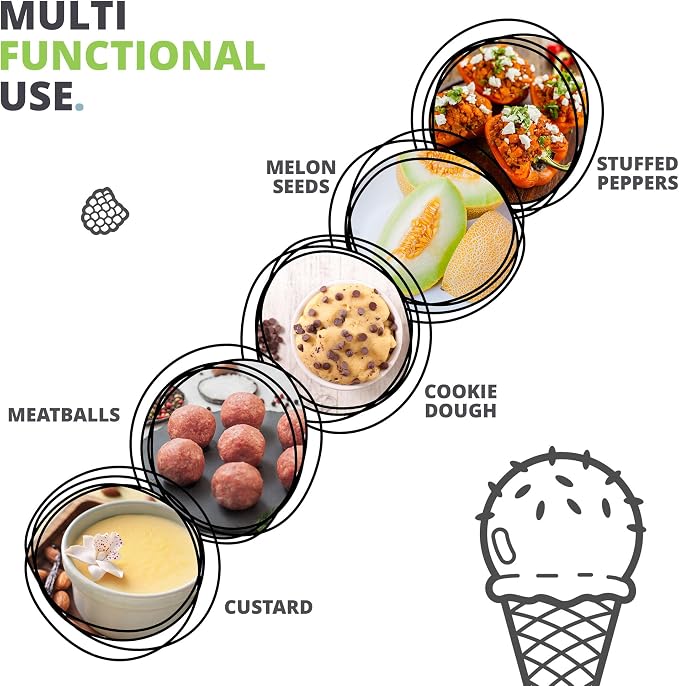Oliver's Kitchen ® Ice Cream Scoop - Create Perfect Spheres with Our Heavy Duty Ice Cream Scooper - Comfortable Grip Handle Makes Light Work of Frozen Hard Ice Creams!