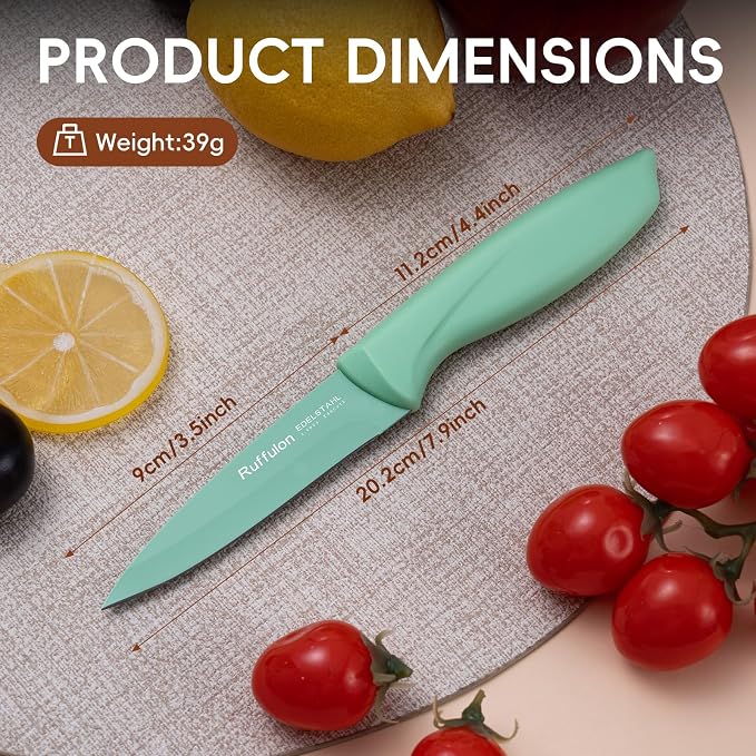 Paring Knife Set, 4PCS Stainless Steel Paring Knife Set, Ultra Sharp Fruit and Vegetable Knives, 3.5-Inch Kitchen Knives, Razor-Sharp Knife，Ergonomic Handle Design, Coloured