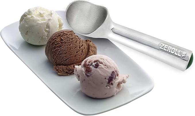 Zeroll Original Ice Cream Scoop Unique Liquid Filled Heat Conductive Handle Simple One Piece Aluminum Design Easy Release Made in USA, 2.5-Ounce, Silver