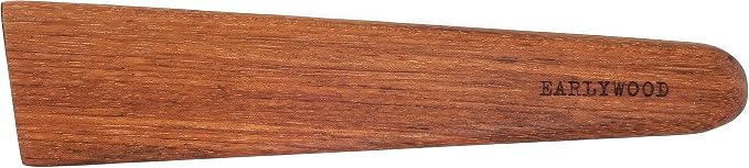 Earlywood 10 inch Handmade Wood Cooking Utensil for Kitchen, Multi-Purpose Scraper and Egg Turner, Cast Iron Scraper and Saute Spatula - Made in USA - Jatoba