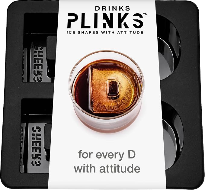 DRINKSPLINKS Custom Letter D Ice Cube Molds. Monogram Ice Cube Mold with Initials. Large Monogrammed Silicone Trays for Bourbon, Whiskey and Cocktails. Fun, Customized Gifts for Men and Women.