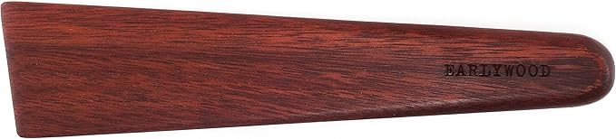 Earlywood 10 inch Handmade Wood Cooking Utensil for Kitchen, Multi-Purpose and Egg Turner, Cast Iron Scraper and Wood Saute Spatula - Made in USA - Bloodwood