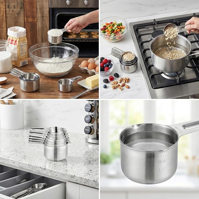 20PCS Measuring Cups and Spoons Set, Mituer Stainless Steel Nesting Kitchen Cooking Baking Measuring Set for Dry and Liquid Ingredients