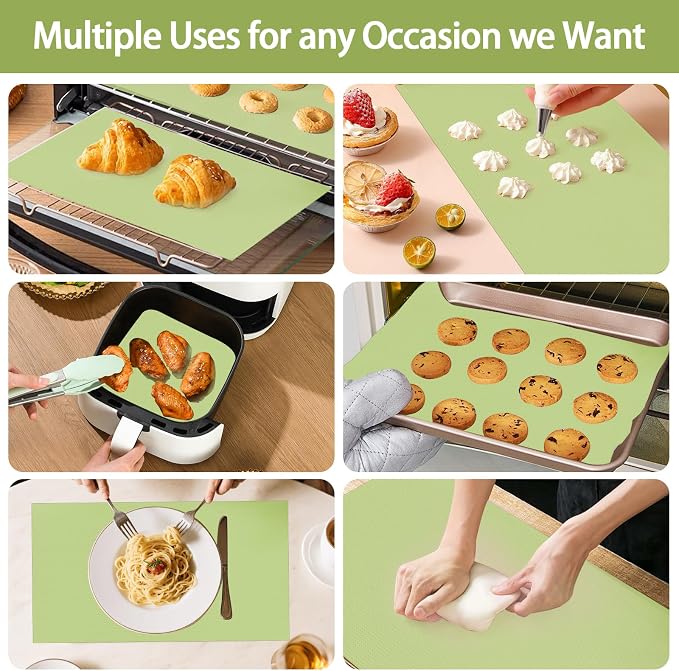 Silicone Baking Mat Roll, 12 IN x 6 FT, Non-Stick, Reusable, Heat-Resistant Baking Sheet for Oven, Air Fryer, Pastry, Dough, Bread, Non-Slip Kitchen Counter Mat