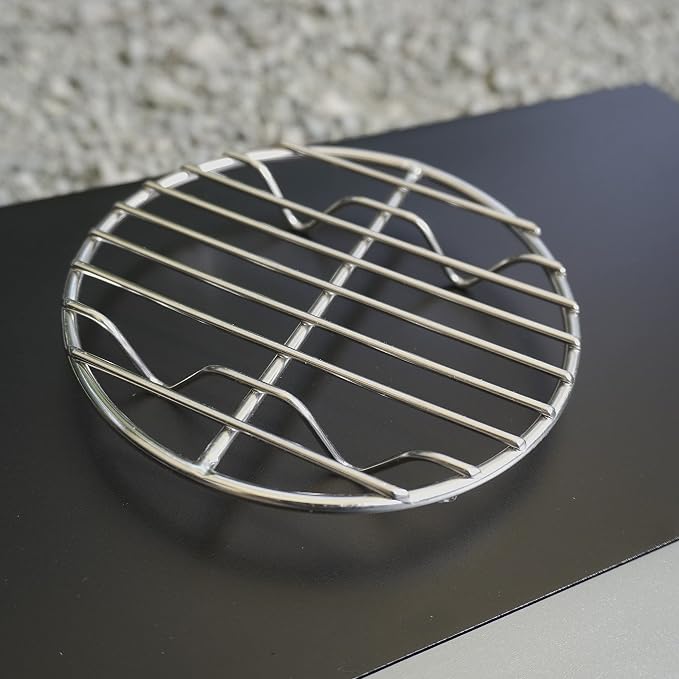 CAMPINGMOON φ4.9-inch Round Stainless Steel Cooking Grid Grill Fits for Backpacking Pocket Stove W13
