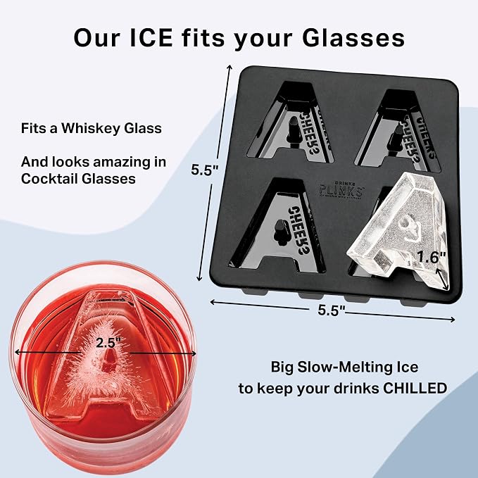 DRINKSPLINKS Custom Letter A Ice Cube Molds. Monogram Ice Cube Mold with Initials. Large Monogrammed Silicone Trays for Bourbon, Whiskey and Cocktails. Fun, Customized Gifts for Men and Women.