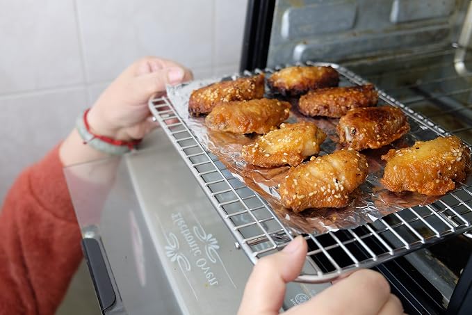 1/4 Sheet Pan Cooling Rack and Wire Grate Safe Rust-Resistant Heavy Duty (8.5"X12"X0.7")