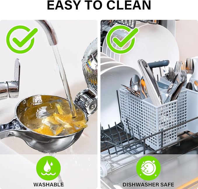 Vakoo Lemon Squeezer - Heavy-Duty, Rust-Resistant Metal Manual Citrus Juicer for Lemon & Lime, Effortless Press - Silver