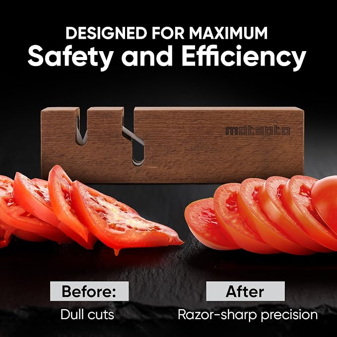 Matsato Knife Sharpener – Chef & Pocket Knife Sharpener, Knives Blade Sharpening, Kitchen Gift for Men & Women, Afilador de Cuchillos, 7.09" x 1.97"
