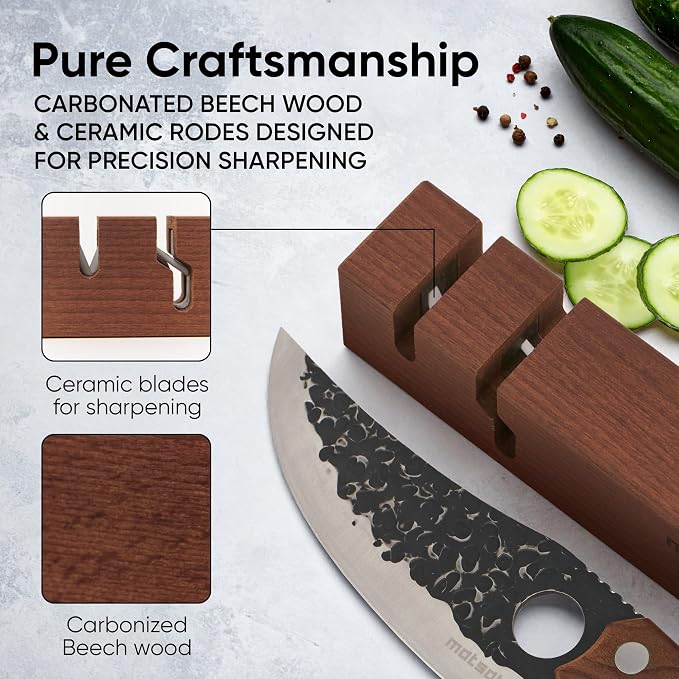 Matsato Knife Sharpener – Chef & Pocket Knife Sharpener, Knives Blade Sharpening, Kitchen Gift for Men & Women, Afilador de Cuchillos, 7.09" x 1.97"