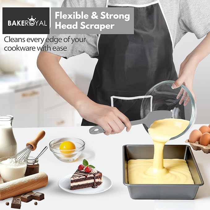 BakeRoyal Silicone Spatulas Set - Gray