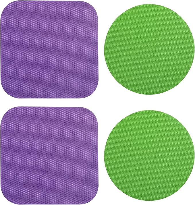 LUTER 4pcs Jar Opener Gripper Pad for Seniors with Weak Hands, Rubber | Multi-function Silicone Bottle Opener Lid Cap Rubber Gripper Pads Kitchen Coasters Gadgets, Green, Purple