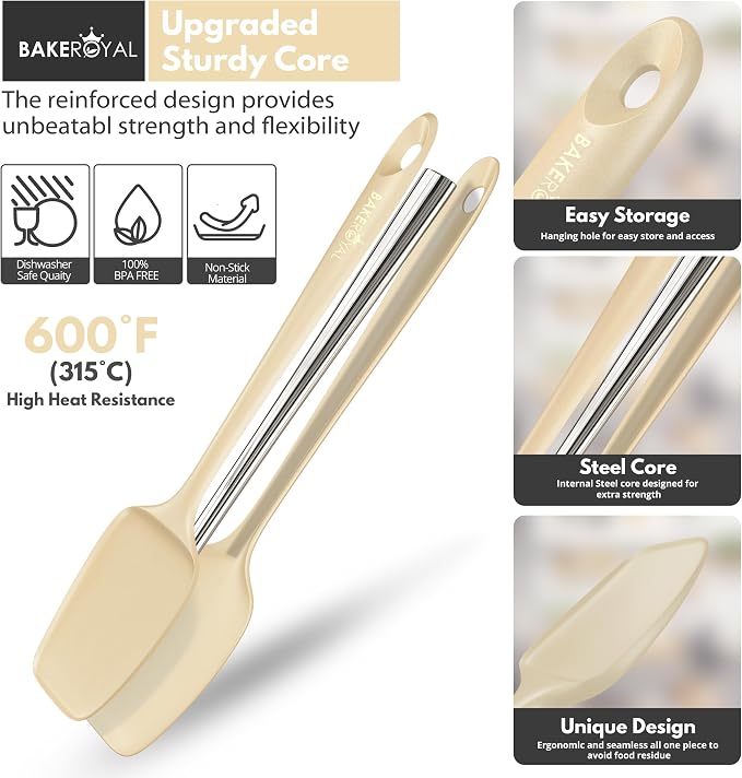 BakeRoyal Silicone Spatulas Set - Beige