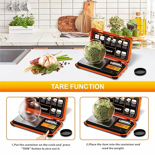 Precision Pocket Scale, 200gx0.01g Jewelry gram Scale, Digital Food Scale with LCD Display, one-Click Conversion 6 Units, mini Scale for Kitchen/Powder/Coffee/Coins(Battery Included)
