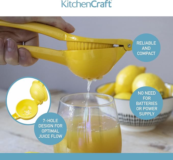 KitchenCraft Carded Lemon Squeezer, Yellow, 22.2 x 7.5 x 4.5cm