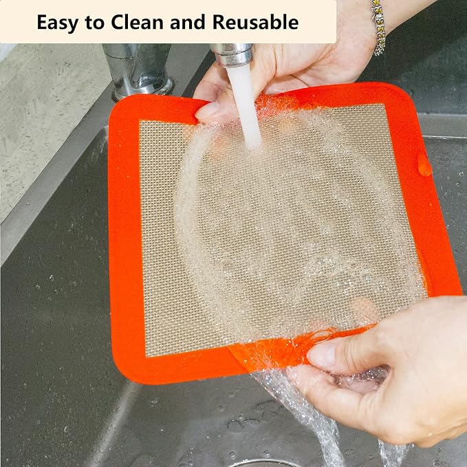 AMYONE Square Silicone Baking Mats for 9 Inch Baking Pan, Platinum, 2PCS | Food Grade Silicone for 9" Cake/Brownie Pan, for Cake/Bread/Pizza/Pastry/Cookie/Bun/Pie, Nonstick, Easy Clean, Reusable