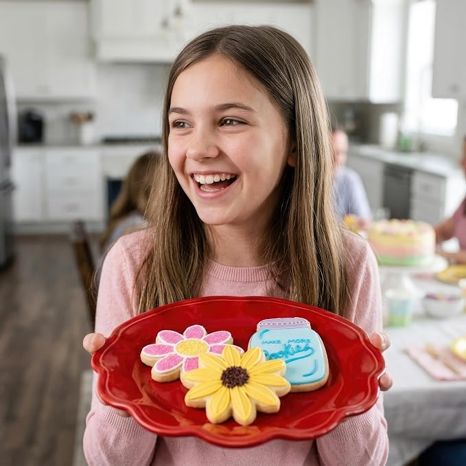 Ann Clark Mother's Day Flowers Cookie Cutters 3-Pc. Set Made in the USA, Sunflower, Daisy and Mason Jar