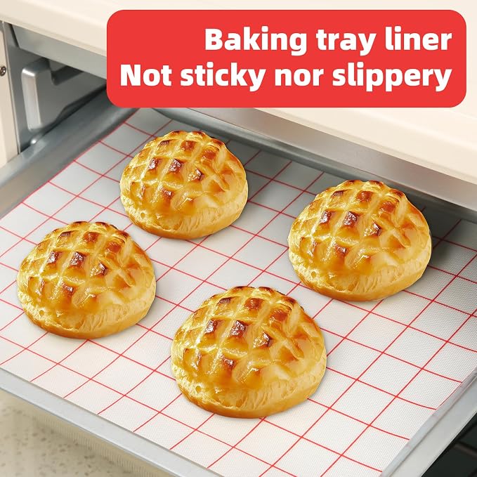 Silicone Baking Mat Roll 16IN*5FT Free Cutting, Non-Slip Pastry Mat, Non-Stick Reusable Air Fryer Liner, Oven Liners, Counter Mat, Freeze Dryer Mat, Easily Cut to Size Fit All Ovens Pans Tins Dishes