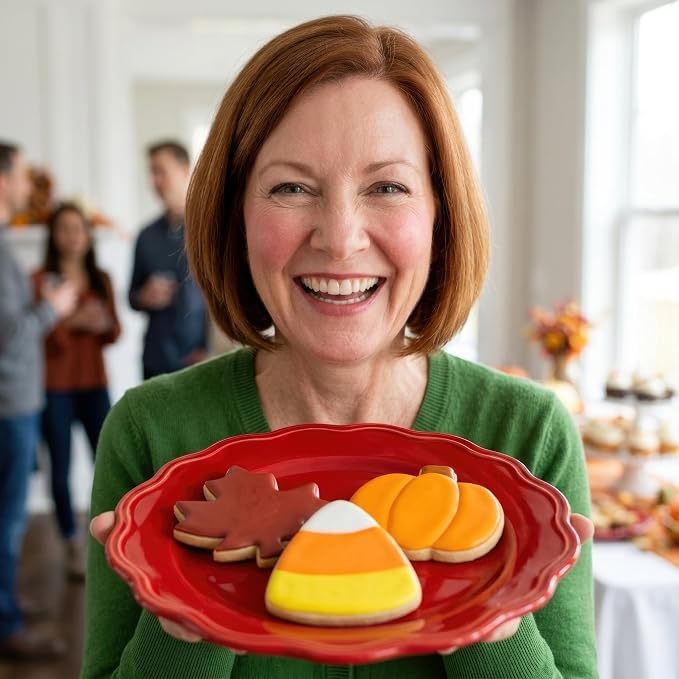 Ann Clark Halloween Fall Fun Cookie Cutters 3-Pc Set (Pumpkin, Maple Leaf, Pie Slice/Candy Corn) Made in USA