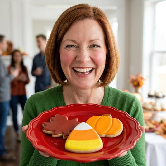 Ann Clark Halloween Fall Fun Cookie Cutters 3-Pc Set (Pumpkin, Maple Leaf, Pie Slice/Candy Corn) Made in USA