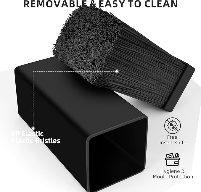 Knife Holder Without Knives Square, Empty Knife Blocks Black, Knife Holder with Flexible Slats, Universal Knife Stand for Kitchen, Kitchen Knife Storage, 22 x 9.5 x 9.5 cm