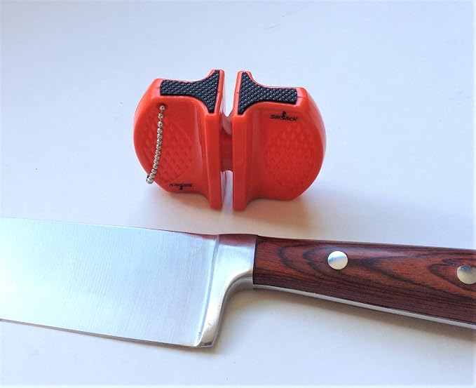 Knife Sharpener Compact And Portable For Easy Storage And Transport - Kitchen Knife Sharpener With Dual Stage Sharpening And Non-slip Base (orange, 3x2.25x1") - Pocket Knife Sharpener