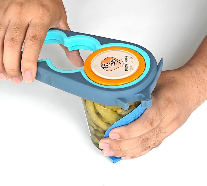 Otstar Jar Opener with Gripper Pads for Weak Hands, Seniors with Arthritis | Multifunction Lid Opener & Kitchen Gadgets, Adjustable, Non-slip, Effortlessly Open Jar Lids Bottle Caps and Pull-tab Cans