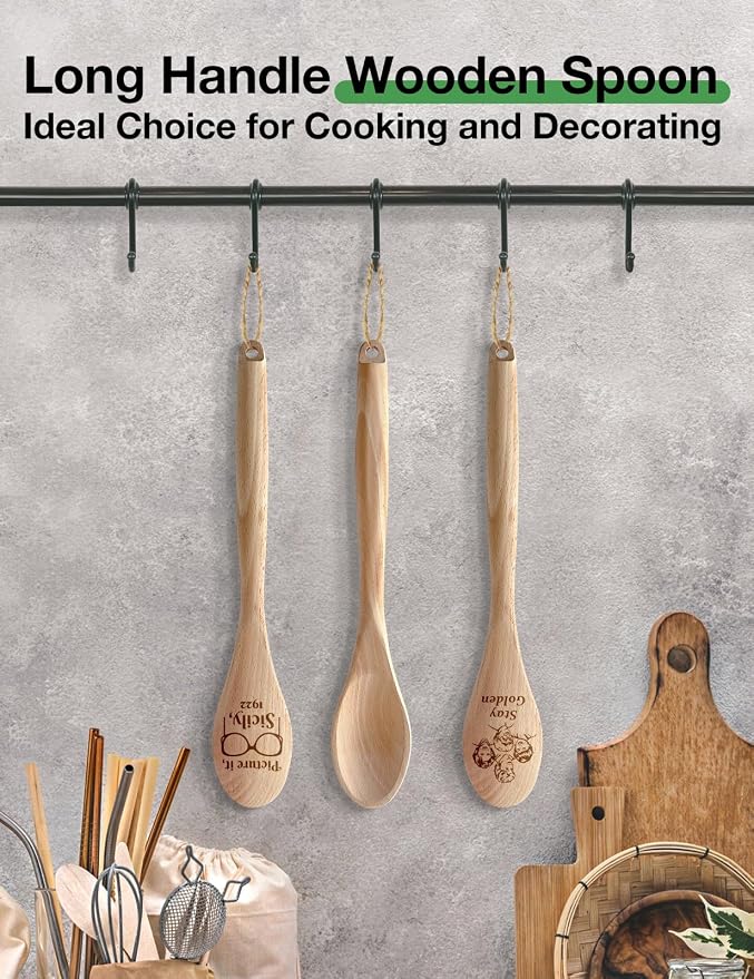2PCS Funny Wooden Spoons for Cooking, Golden Girls Cooking Spoons for Women, Golden Girls TV Merchandise Show Gift, Kitchen Decor Accessories Housewarming Gifts for Woman Chef Fans