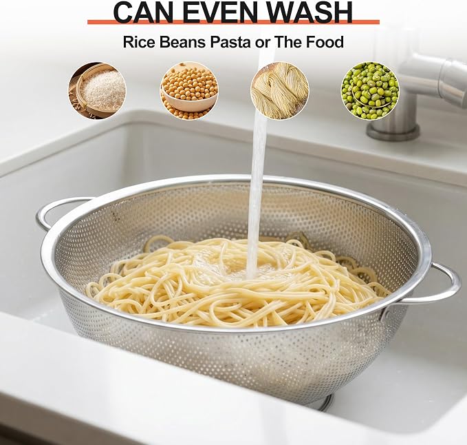 Kaishun Stainless Steel Colander Set, Strainer for Kitchen Food