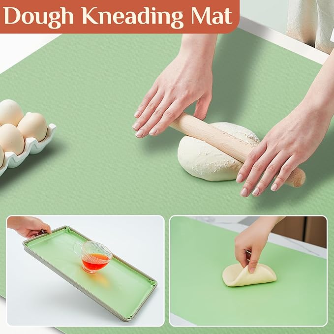 GTJ Silicone Baking Mat Roll, Reusable Baking Sheet Liners, 16 in x 10 ft | Free Cut to Size, Food-Grade, Non-Stick, Non-Slip, For Dough, Pastry, Air Fryer, Freeze Dryer, Oven Pan, Kitchen Counter