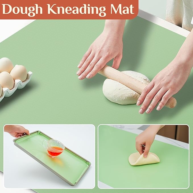 GTJ Silicone Baking Mat Roll, Reusable Baking Sheet Liners, 16 in x 6 ft | Free Cut to Size, Food-Grade, Non-Stick, Non-Slip, For Dough, Pastry, Air Fryer, Freeze Dryer, Oven Pan, Kitchen Counter