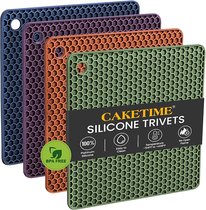 Silicone Trivets for Hot Dishes, BPA FreeNon-Slip Heat Resistant mat Countertop Protector, Silicone Pot Holders for Hot Pots and Pans, Food Grade Silicone Morandi