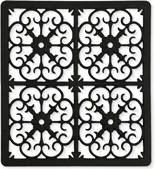 GASARÉ, Extra Large, Thick, Silicone Trivet for Hot Dishes, Pots, and Pans, Heat Resistant Mat for Countertop, Hot Pad for Kitchen, Easy to Clean, 12 x 11 x 3/8 Inches, Black